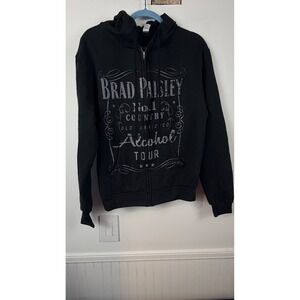 Brad Paisley Alcohol Tour Hoodie Mens Small Black Zip Up Country Music Tultex